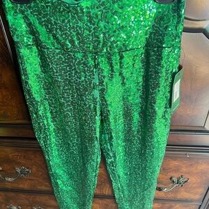 Kuck of the Irish in these Tipsy Elves Emerald Sequin High Wasted Leggings